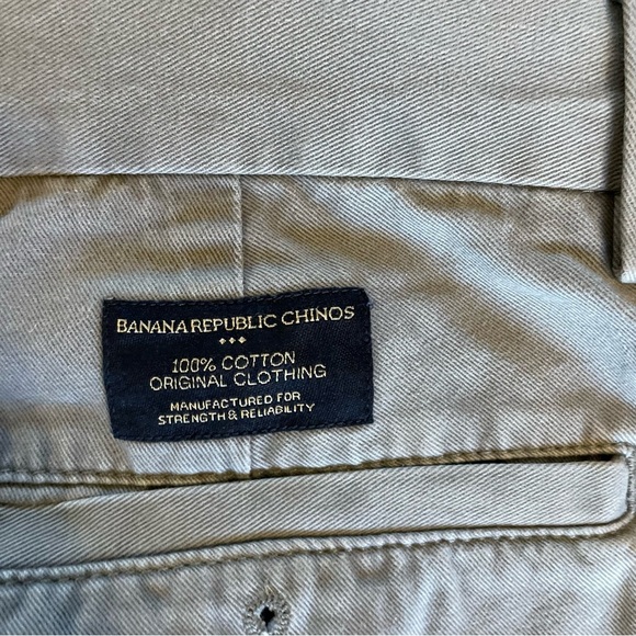 BANANA REPUBLIC Men’s Gray Khaki Chino Straight Front Slacks Size 35/34 - Picture 13 of 14